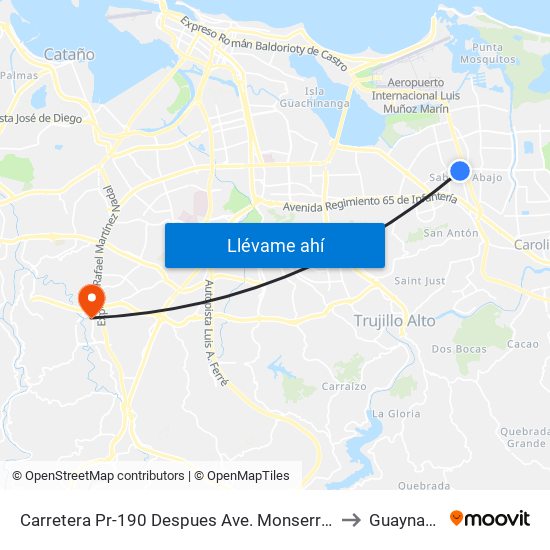 Carretera Pr-190 Despues Ave. Monserrate to Guaynabo map