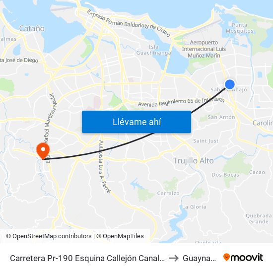 Carretera Pr-190 Esquina Callejón Canales to Guaynabo map