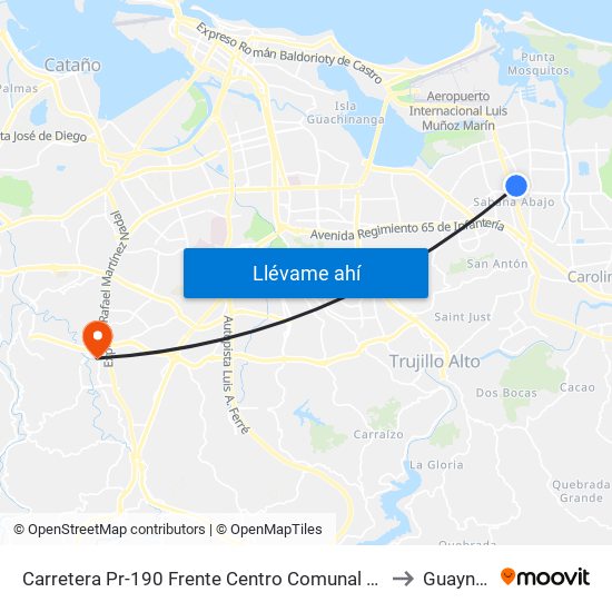 Carretera Pr-190 Frente Centro Comunal (Head Star) to Guaynabo map