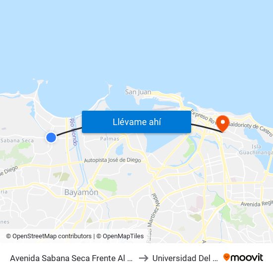 Avenida Sabana Seca Frente Al Museo De Toa Baja (Antes Cvs) to Universidad Del Sagrado Corazón map