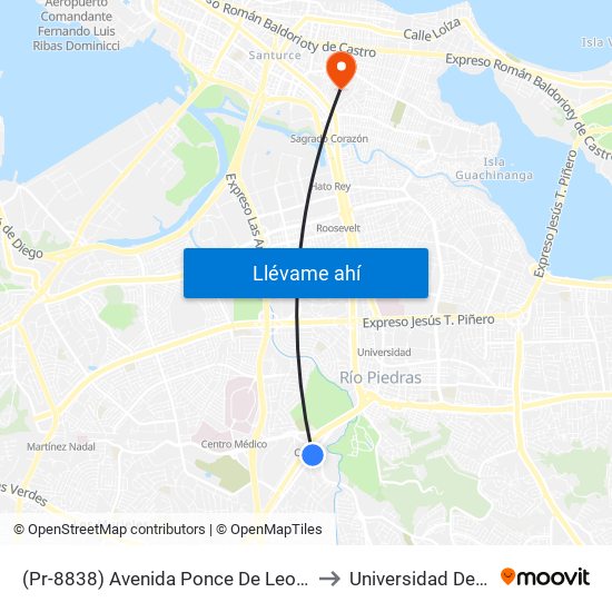 (Pr-8838) Avenida Ponce De Leon Antes Lado Opuesto Calle Parana to Universidad Del Sagrado Corazón map