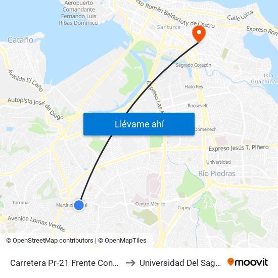 Carretera Pr-21 Frente Condominio Alameda to Universidad Del Sagrado Corazón map