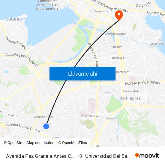 Avenida Paz Granela Antes Calle Esteban Padilla to Universidad Del Sagrado Corazón map