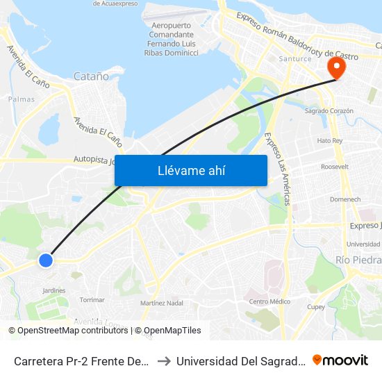 Carretera Pr-2 Frente Dealer Toyota to Universidad Del Sagrado Corazón map