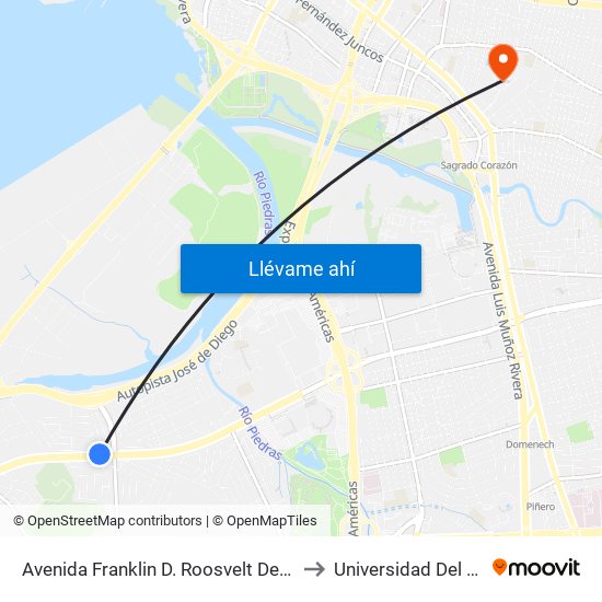 Avenida Franklin D. Roosvelt Despues Avenida Jose De Diego to Universidad Del Sagrado Corazón map