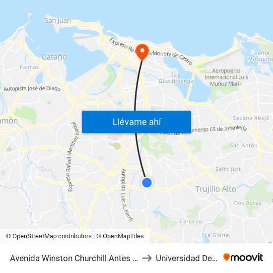 Avenida Winston Churchill Antes (Pr-176) Avenida Victor M. Labiosa to Universidad Del Sagrado Corazón map