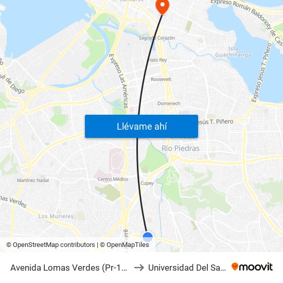 Avenida Lomas Verdes (Pr-177) Despues Calle Ter to Universidad Del Sagrado Corazón map