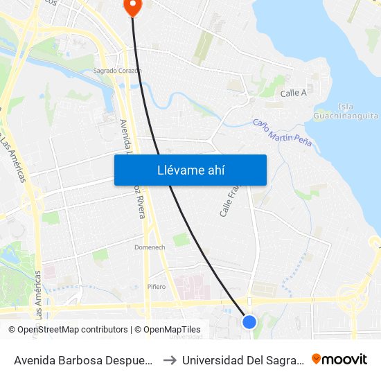 Avenida Barbosa Despues Entrada Upr to Universidad Del Sagrado Corazón map
