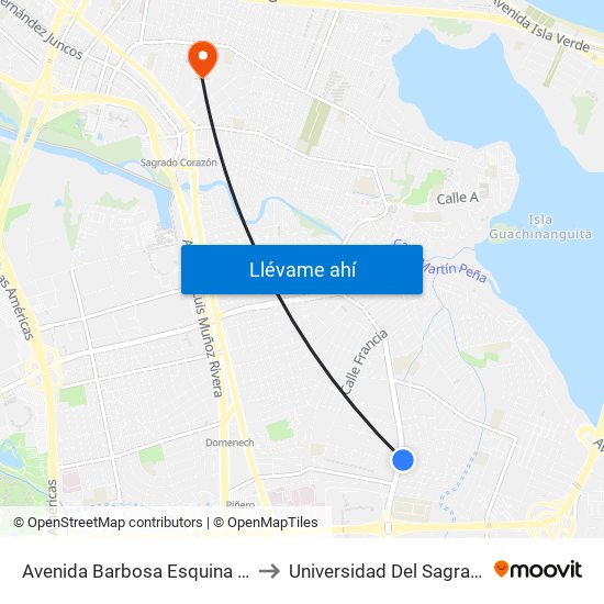 Avenida Barbosa Esquina Calle Gerona to Universidad Del Sagrado Corazón map