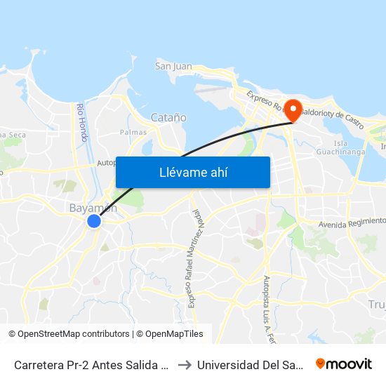 Carretera Pr-2 Antes Salida Expreso Rio Hondo to Universidad Del Sagrado Corazón map
