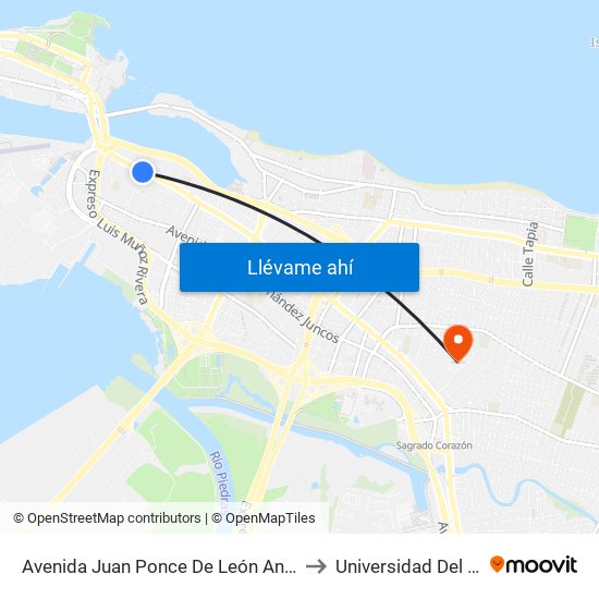 Avenida Juan Ponce De León Antes Lado Opuesto Calle Madrid to Universidad Del Sagrado Corazón map