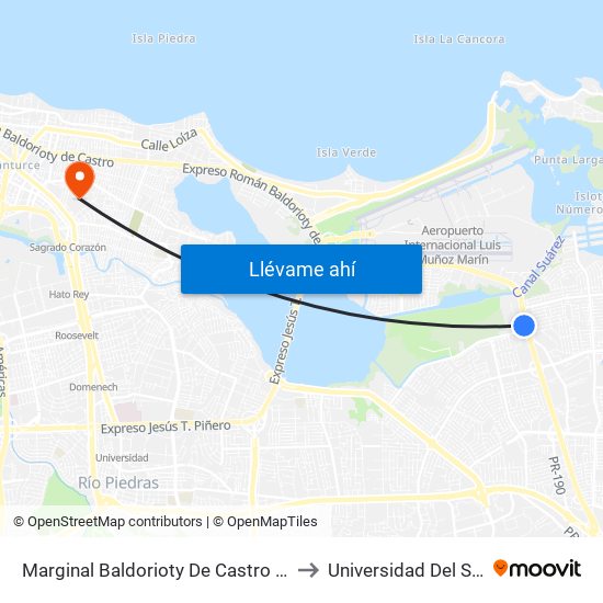 Marginal Baldorioty De Castro Despues Avenida Iturregui to Universidad Del Sagrado Corazón map