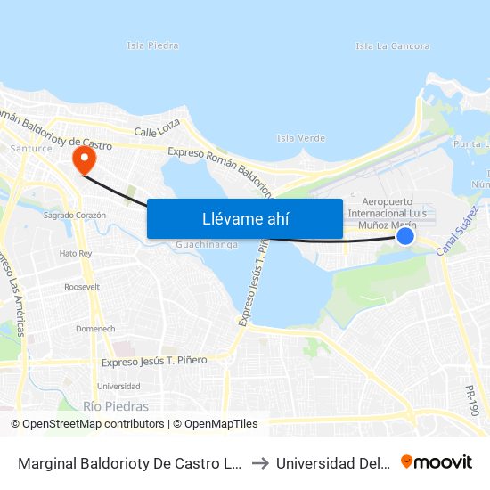 Marginal Baldorioty De Castro Lado Opuesto Al Dealer Mercedes to Universidad Del Sagrado Corazón map