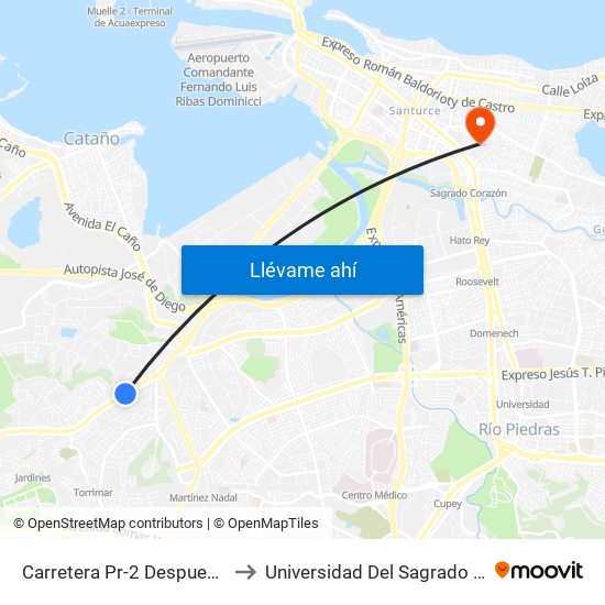 Carretera Pr-2 Despues Calle B to Universidad Del Sagrado Corazón map