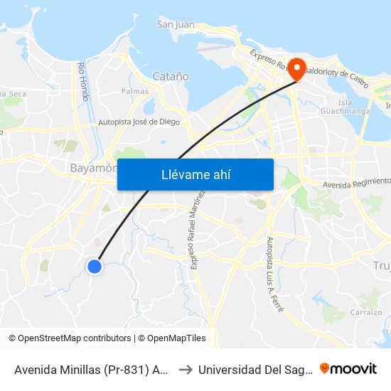 Avenida Minillas (Pr-831) Antes Calle Damaso to Universidad Del Sagrado Corazón map