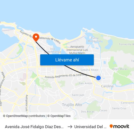 Avenida José Fidalgo Díaz Despues Lado Opuesto Vía Leticia to Universidad Del Sagrado Corazón map