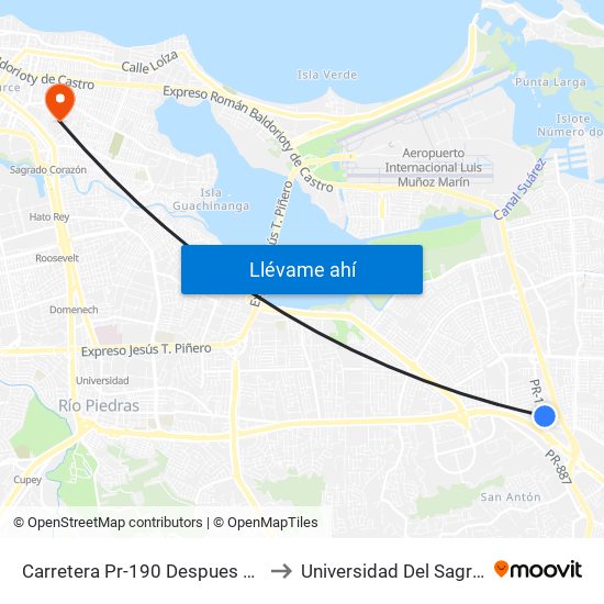 Carretera Pr-190 Despues Calle Belén Ayala to Universidad Del Sagrado Corazón map