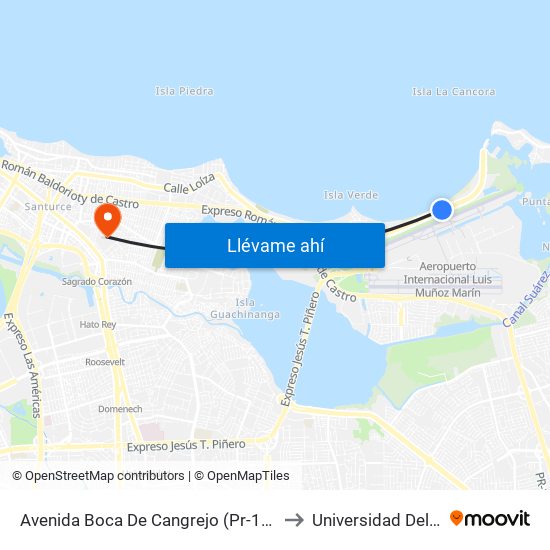 Avenida Boca De Cangrejo (Pr-187) 1ra Entrada Balneario Carolina to Universidad Del Sagrado Corazón map