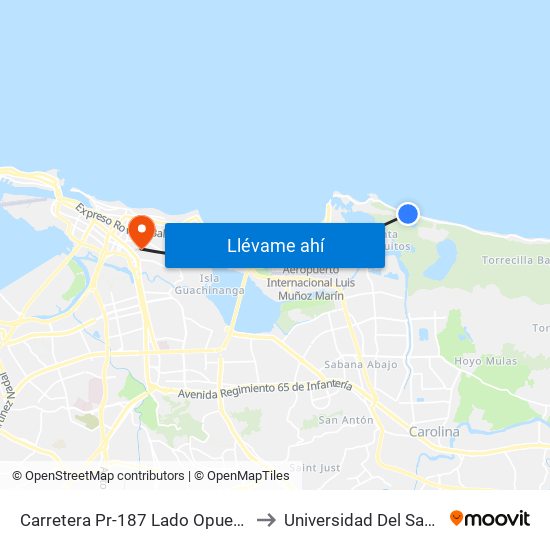 Carretera Pr-187 Lado Opuesto Kioskos Nuevos to Universidad Del Sagrado Corazón map