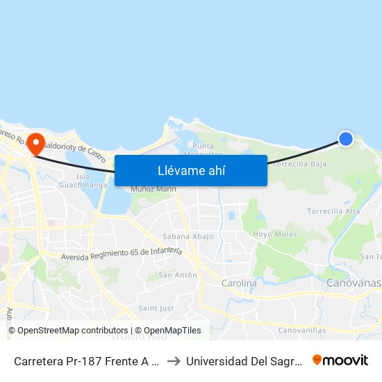 Carretera Pr-187 Frente A Vacia Talega 2 to Universidad Del Sagrado Corazón map