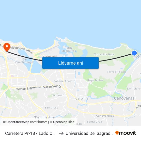 Carretera Pr-187 Lado Opuesto Aaa to Universidad Del Sagrado Corazón map
