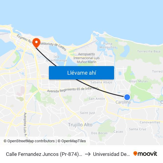 Calle Fernandez Juncos (Pr-874) Esquina Residencia Los Naranjales to Universidad Del Sagrado Corazón map