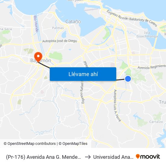 (Pr-176) Avenida Ana G. Mendez Antes Calle Atlanta to Universidad Ana G. Méndez map