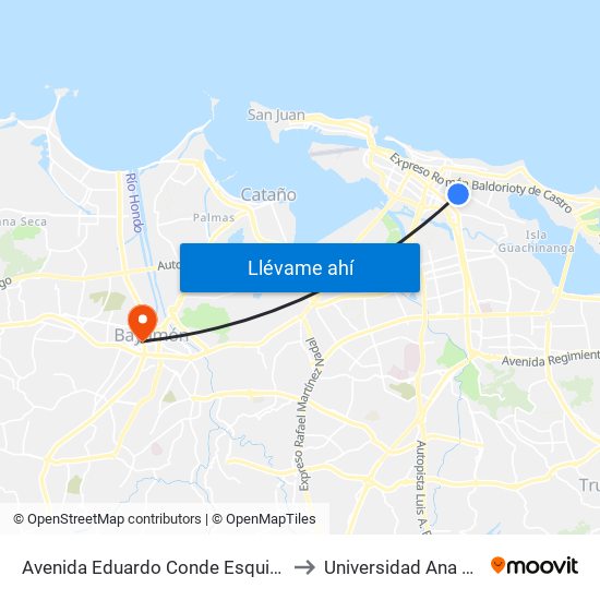 Avenida Eduardo Conde Esquina Calle Isabela to Universidad Ana G. Méndez map