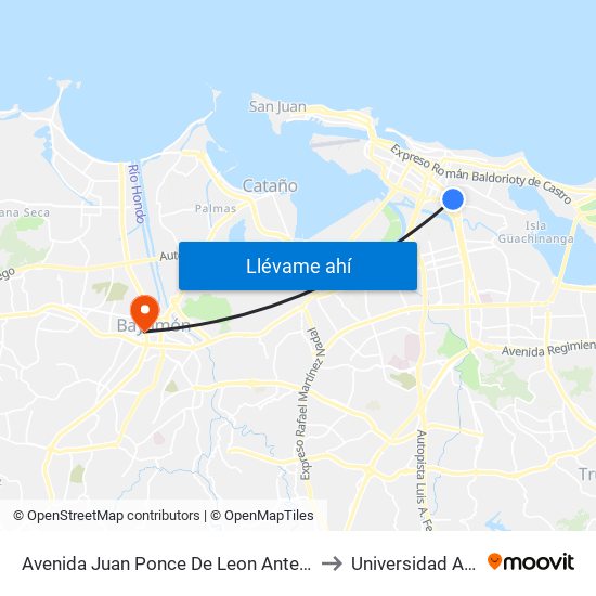 Avenida Juan Ponce De Leon  Antes Lado Opuesto Calle Bouret to Universidad Ana G. Méndez map