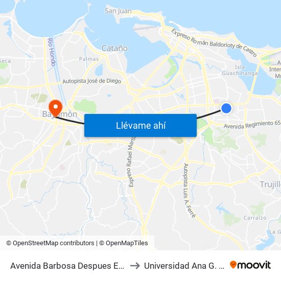 Avenida Barbosa Despues Entrada Upr to Universidad Ana G. Méndez map