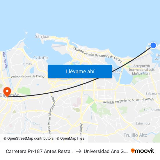 Carretera Pr-187 Antes Restauran Carmin to Universidad Ana G. Méndez map