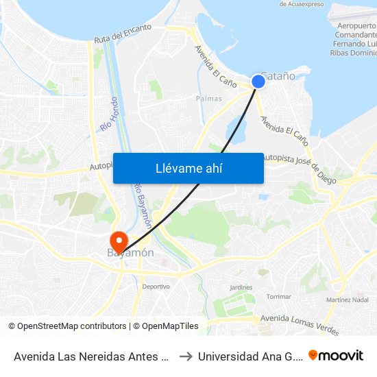 Avenida Las Nereidas Antes Calle Destino to Universidad Ana G. Méndez map