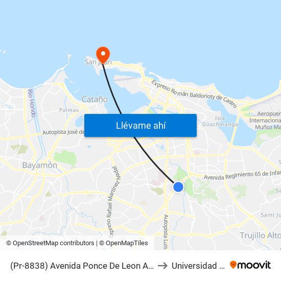 (Pr-8838) Avenida Ponce De Leon Antes Lado Opuesto Calle Parana to Universidad Carlos Albizu map