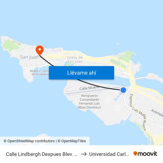Calle Lindbergh Despues Blev. Saint Thomas to Universidad Carlos Albizu map