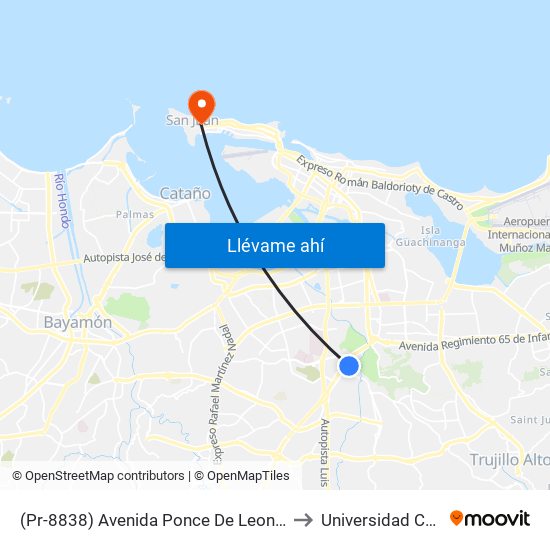 (Pr-8838) Avenida Ponce De Leon Despues Calle Parana to Universidad Carlos Albizu map