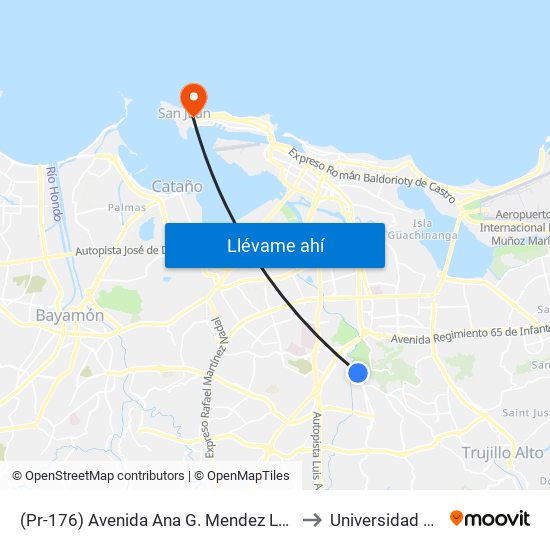(Pr-176) Avenida Ana G. Mendez Lado Opuesto Aaa Concordia to Universidad Carlos Albizu map