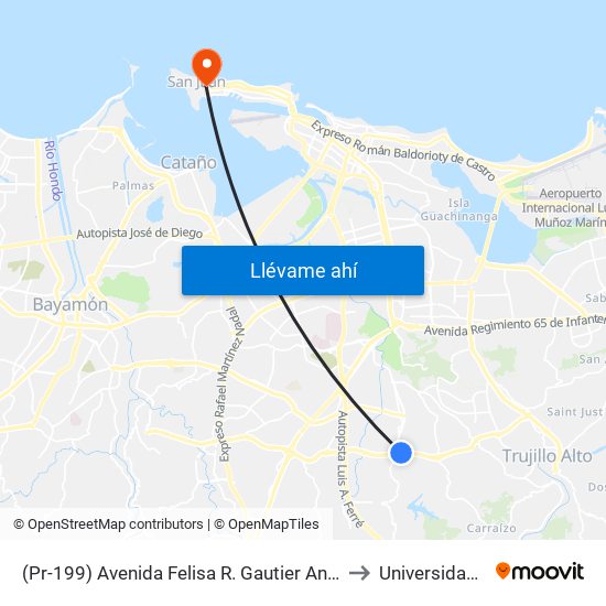 (Pr-199) Avenida Felisa R. Gautier Antes (Pr-176) Avenida Victor M. Labiosa to Universidad Carlos Albizu map