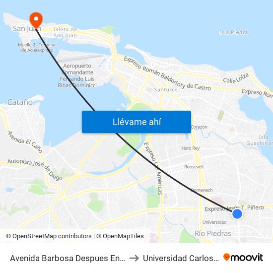 Avenida Barbosa Despues Entrada Upr to Universidad Carlos Albizu map