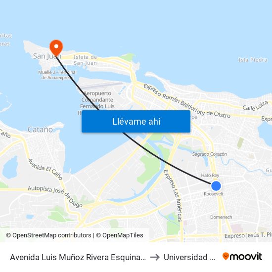 Avenida Luis Muñoz Rivera Esquina Avenida Franklin D. Roosvelt to Universidad Carlos Albizu map