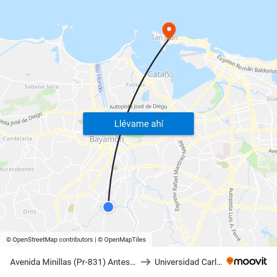 Avenida Minillas (Pr-831) Antes Avenida Irlanda to Universidad Carlos Albizu map