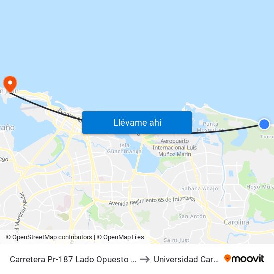 Carretera Pr-187 Lado Opuesto Kiosko 22 Enero to Universidad Carlos Albizu map