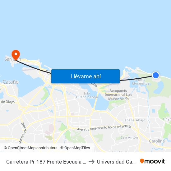 Carretera Pr-187 Frente Escuela Emiliano Figueroa to Universidad Carlos Albizu map