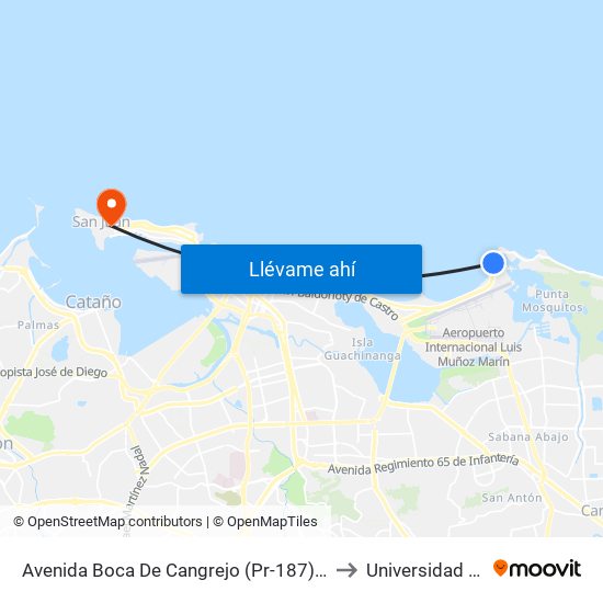 Avenida Boca De Cangrejo (Pr-187) Esquina Entrada Club Nautico to Universidad Carlos Albizu map