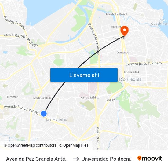 Avenida Paz Granela Antes Calle Torres Cintrón to Universidad Politécnica De Puerto Rico map