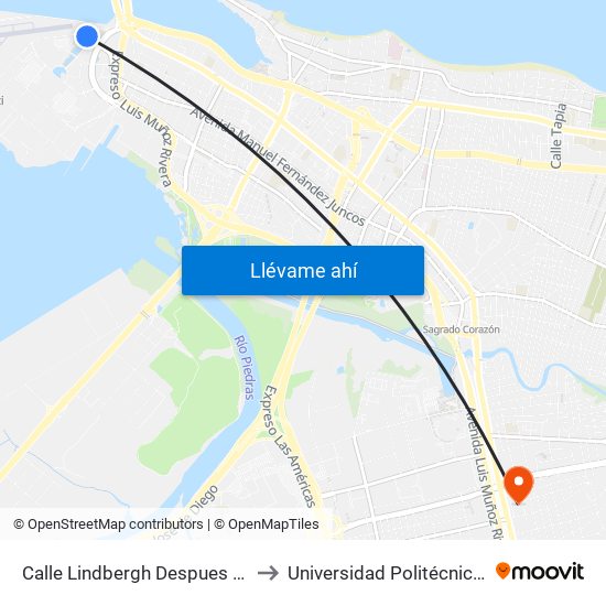 Calle Lindbergh Despues Blev. Saint Thomas to Universidad Politécnica De Puerto Rico map