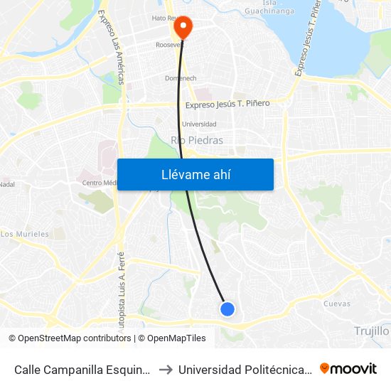 Calle Campanilla Esquina Calle Hotencia to Universidad Politécnica De Puerto Rico map