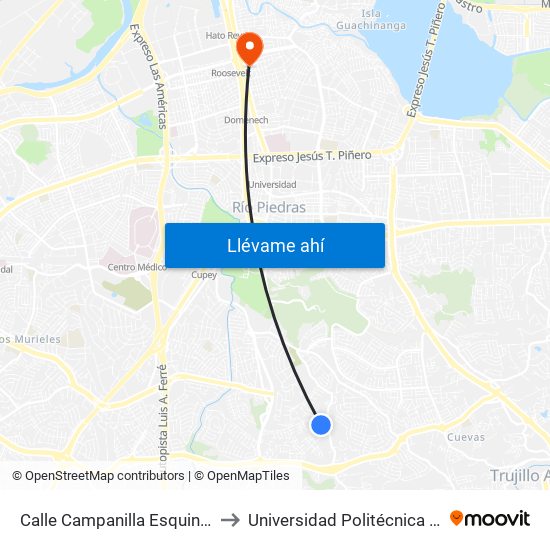 Calle Campanilla Esquina Calle Gallego to Universidad Politécnica De Puerto Rico map