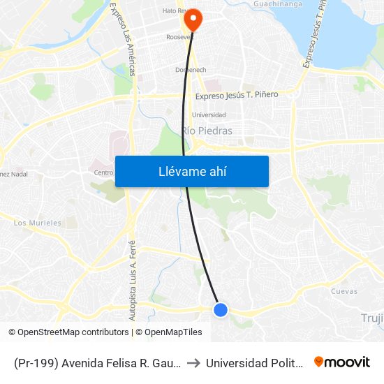 (Pr-199) Avenida Felisa R. Gautier Esquina Calle Juan D. Lefebre to Universidad Politécnica De Puerto Rico map
