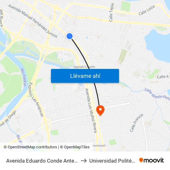 Avenida Eduardo Conde Antes Avenida Juan Ponce De Leon to Universidad Politécnica De Puerto Rico map