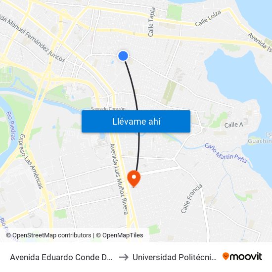 Avenida Eduardo Conde Despues Calle Salgado to Universidad Politécnica De Puerto Rico map